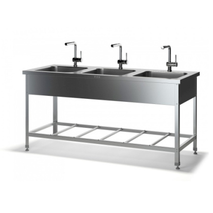 Ванна цельнотянутая трехсекционная ВМРЦ (1500х600х870 глубина - 250 мм)