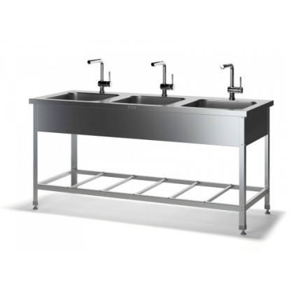 Ванна цельнотянутая трехсекционная ВМРЦ-Н (1500х600х870 глубина - 250 мм)