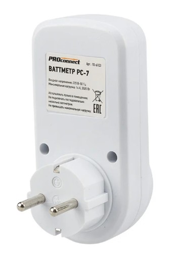 Ваттметр Proconnect 10-6103 PC-7 вертикальный 1-тарифный 16A - изображение 3