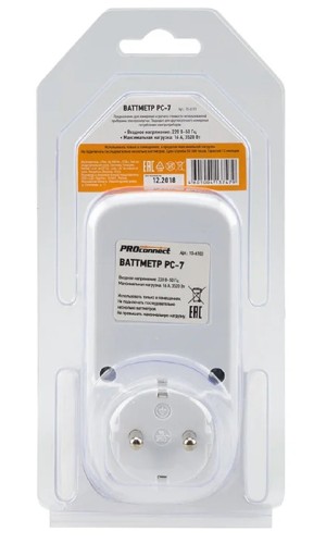 Ваттметр Proconnect 10-6103 PC-7 вертикальный 1-тарифный 16A - изображение 5