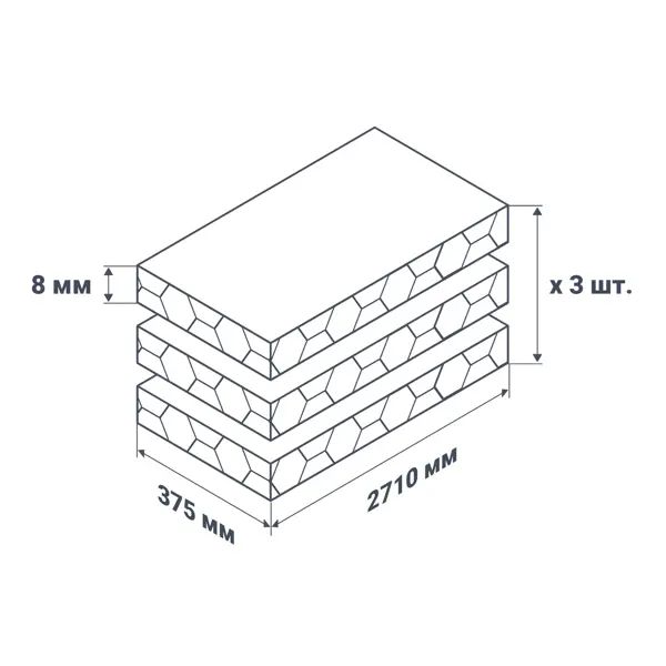 Комплект стеновых панелей ПВХ Venta Вентура 2700x375x8 мм 3.0375 м2 3шт - изображение 5