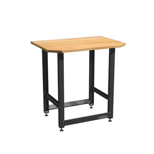 Верстак с деревянной столешницей СОРОКИН Small и траверсами для хранения мотоколес 35.22