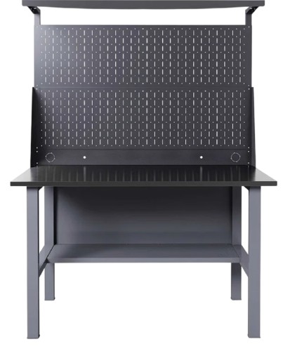 Верстак слесарный бестумбовый GREENBERG VERSTAK_Т0_P2_1400 с перфопанелью двойной - изображение 3