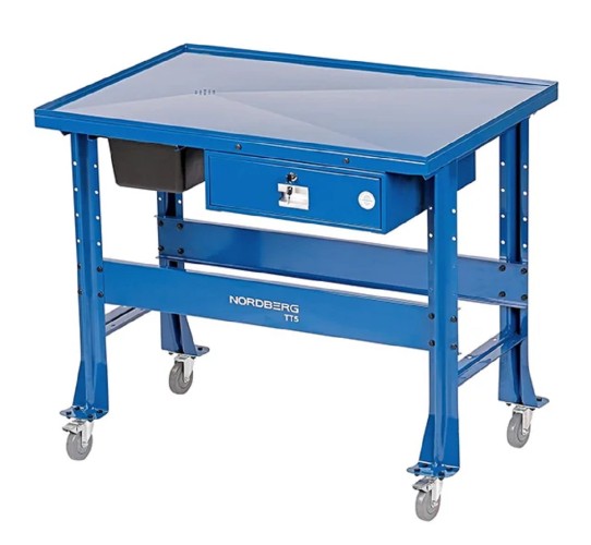 Верстак слесарный бестумбовый NORDBERG TT5 подкатной для разборки агрегатов