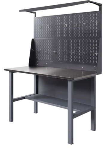 Верстак слесарный бестумбовый GREENBERG VERSTAK_Т0_P2_1400 с перфопанелью двойной