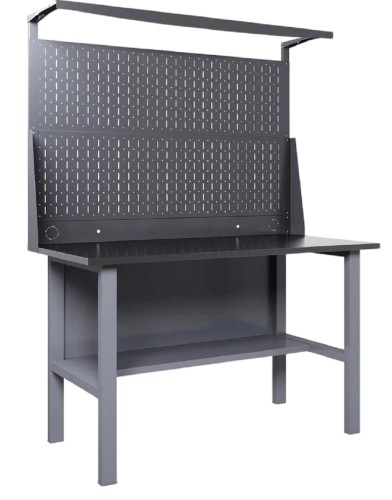 Верстак слесарный бестумбовый GREENBERG VERSTAK_Т0_P2_1400 с перфопанелью двойной - изображение 2