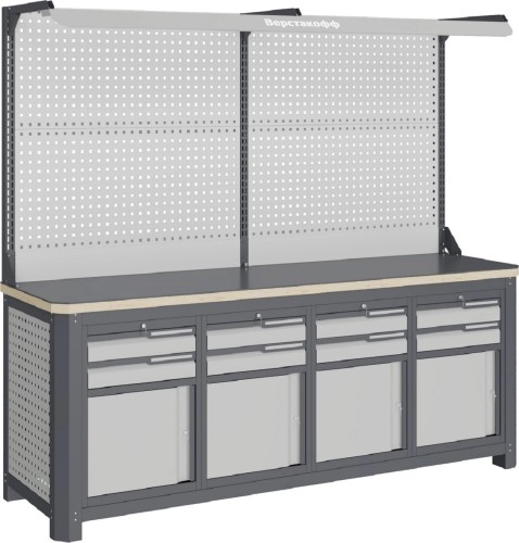 Верстак слесарный четырехтумбовый ВЕРСТАКОФФ MCN 2052.S9999-2F 111354