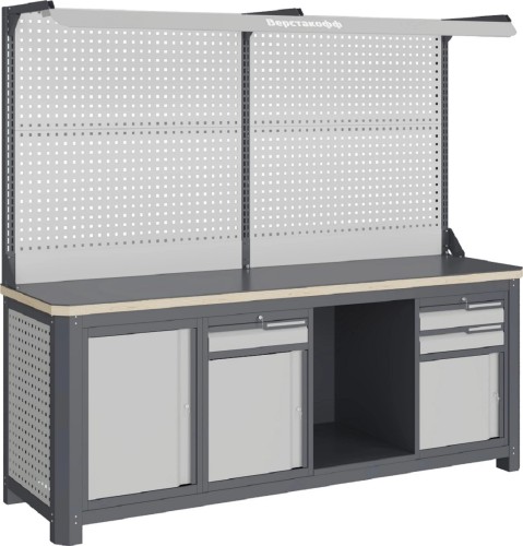 Верстак слесарный четырехтумбовый ВЕРСТАКОФФ MCN 2052.S789.1-2F 111310