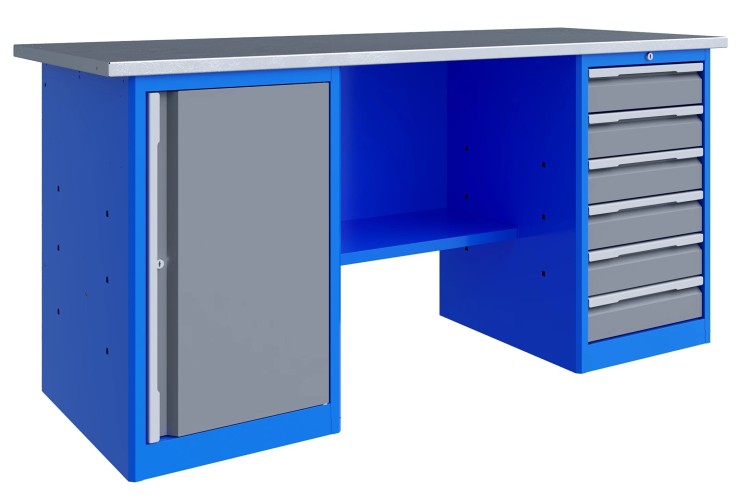 Верстак слесарный двухтумбовый ВЕРСТАКОФФ TNC 201.67.3 125420