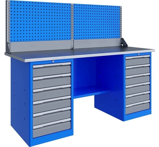 Верстак слесарный двухтумбовый ВЕРСТАКОФФ TNC 201.66.3-1 125417