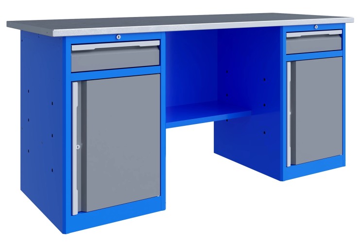 Верстак слесарный двухтумбовый ВЕРСТАКОФФ TNC 201.88.3 125436