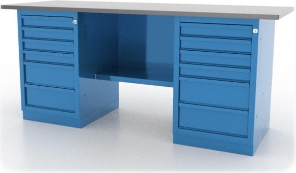 Верстак слесарный двухтумбовый FERRUM "CLASSIC" 01.266L-5015 синий 01.266L-