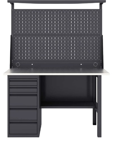 Верстак слесарный двухтумбовый GREENBERG VERSTAK_Y2_Р1_1400 с перфопанелью одинарной с ящиками - изображение 3