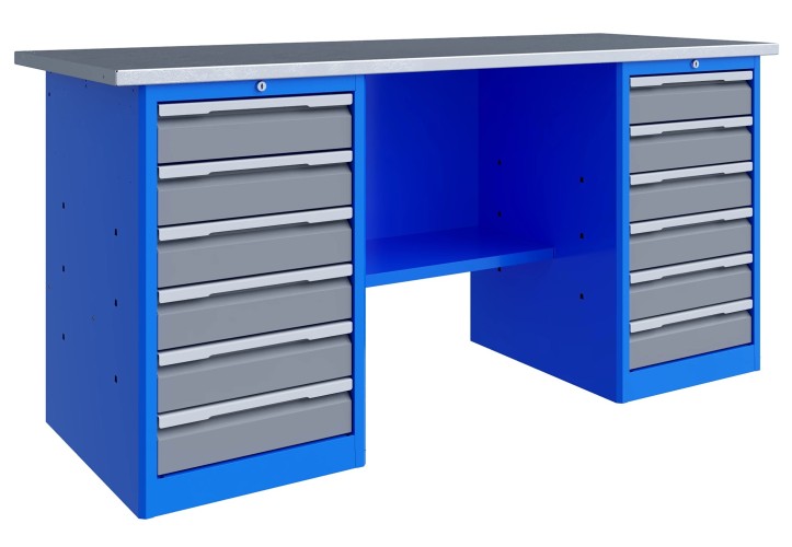 Верстак слесарный двухтумбовый ВЕРСТАКОФФ TNC 201.66.3 125416