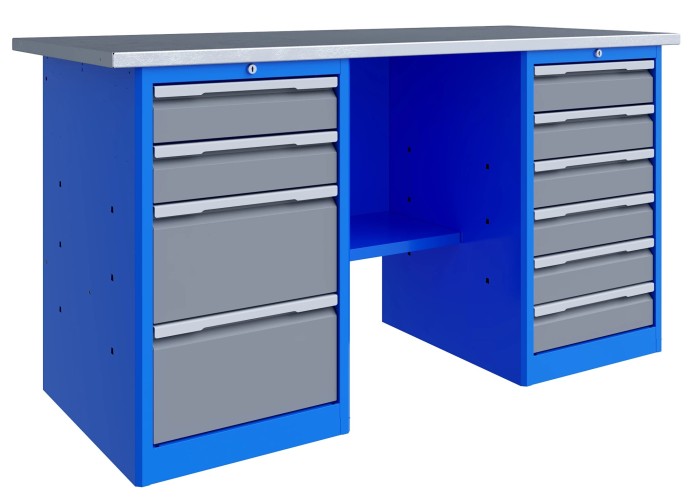 Верстак слесарный двухтумбовый ВЕРСТАКОФФ TNC 161.46.1 125182