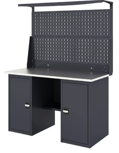 Верстак слесарный двухтумбовый GREENBERG VERSTAK_Т2_Р2_1400 с перфопанелью двойной