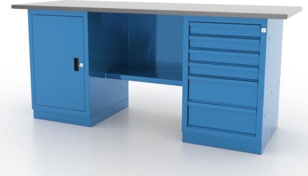 Верстак слесарный двухтумбовый FERRUM "CLASSIC" 01.206L-5015 синий 01.206L-