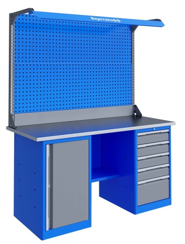 Верстак слесарный двухтумбовый ВЕРСТАКОФФ TNC 161.57.1-2F 125202