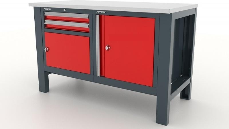Верстак слесарный двухтумбовый FERRUM "PREMIUM" 11.3102 красный 11.3102