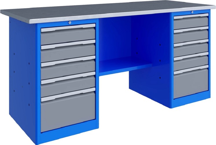 Верстак слесарный двухтумбовый ВЕРСТАКОФФ TNC 181.35.2-2 125274