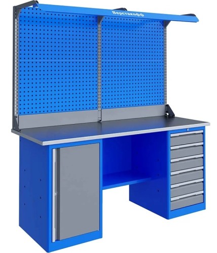 Верстак слесарный двухтумбовый ВЕРСТАКОФФ TNC 201.67.3-2F 125423