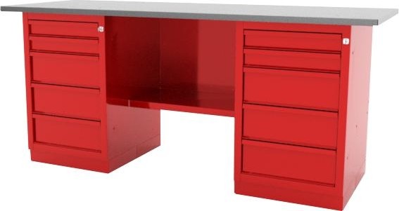 Верстак слесарный двухтумбовый FERRUM "CLASSIC" 01.255L-9007 серый 01.255L-