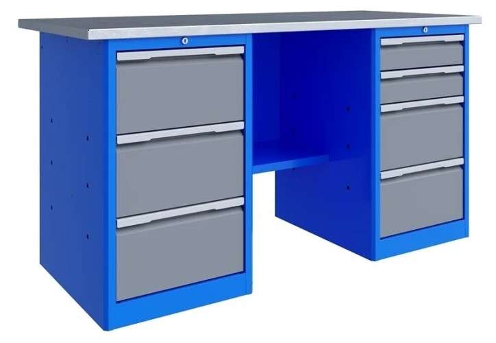 Верстак слесарный двухтумбовый ВЕРСТАКОФФ TNC 161.34.1 125161