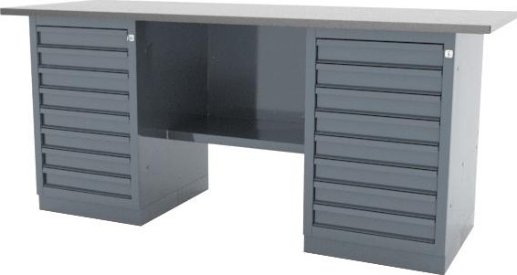 Верстак слесарный двухтумбовый FERRUM "CLASSIC" 01.288L-9007 серый
