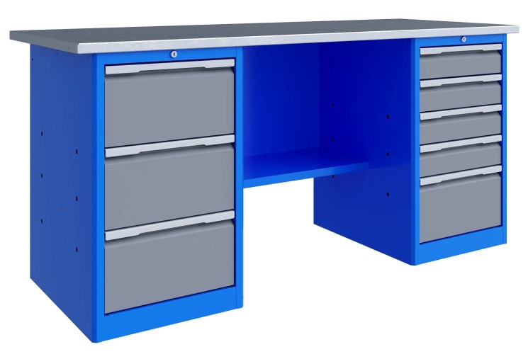 Верстак слесарный двухтумбовый ВЕРСТАКОФФ TNC 201.35.3 125357