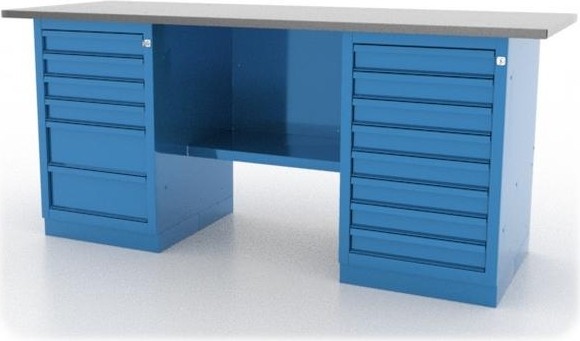 Верстак слесарный двухтумбовый FERRUM "CLASSIC" 01.268L-5015 синий 01.268L-