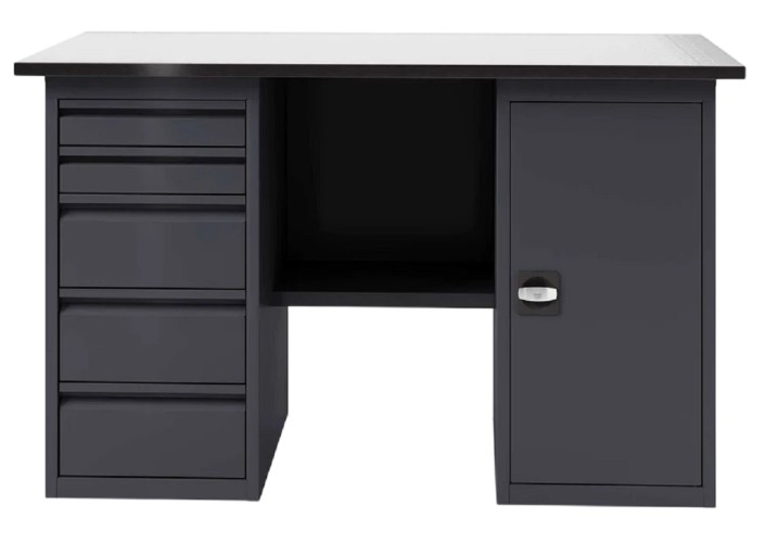 Верстак слесарный двухтумбовый GREENBERG VERSTAK_ТY_1600 с ящиками и дверцей - изображение 3