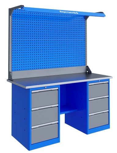 Верстак слесарный двухтумбовый ВЕРСТАКОФФ TNC 161.33.1-2F 125160