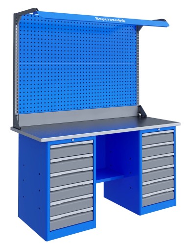 Верстак слесарный двухтумбовый ВЕРСТАКОФФ TNC 161.66.1-2F 125208