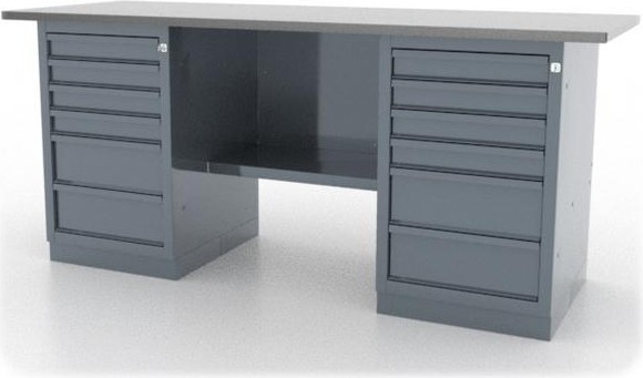 Верстак слесарный двухтумбовый FERRUM "CLASSIC" 01.266L-9007 серый