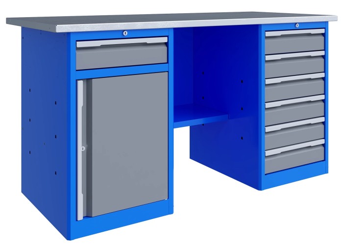 Верстак слесарный двухтумбовый ВЕРСТАКОФФ TNC 161.68.1 125260