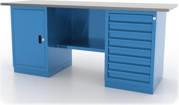 Верстак слесарный двухтумбовый FERRUM "CLASSIC" 01.208L-5015 синий 01.208L-G5015