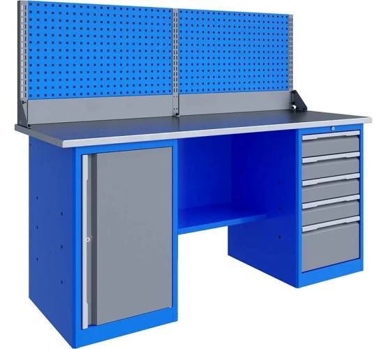 Верстак слесарный двухтумбовый ВЕРСТАКОФФ TNC 201.57.3-1 125409