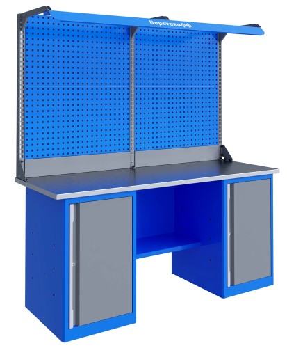 Верстак слесарный двухтумбовый ВЕРСТАКОФФ TNC 201.77.3-2F 125431