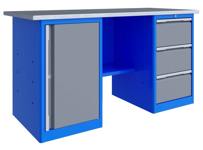 Верстак слесарный двухтумбовый ВЕРСТАКОФФ TNC 161.37.1 125170