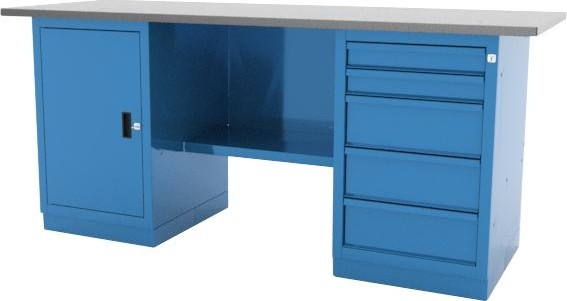 Верстак слесарный двухтумбовый FERRUM "CLASSIC" 01.205L-G5015 синий 01.205L-