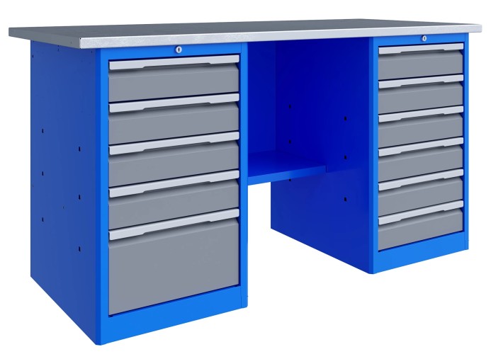 Верстак слесарный двухтумбовый ВЕРСТАКОФФ TNC 161.56.1 125197