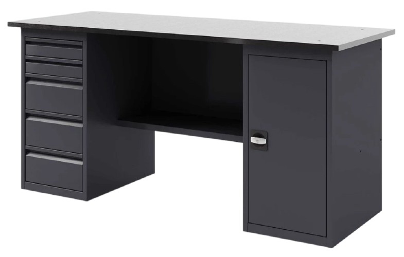 Верстак слесарный двухтумбовый GREENBERG VERSTAK_ТY_2000 с ящиками и дверцей