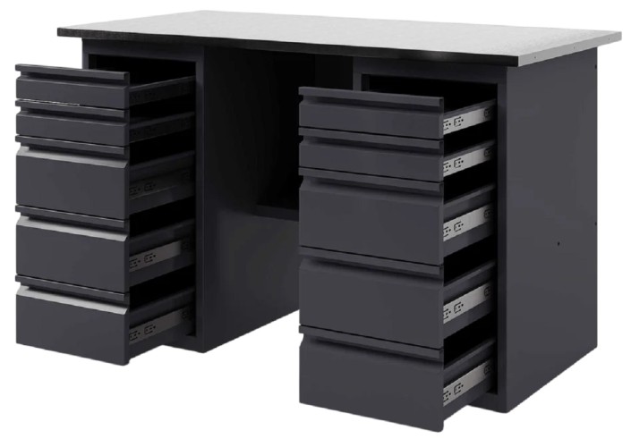 Верстак слесарный двухтумбовый GREENBERG VERSTAK_Y2_1600 с ящиками - изображение 2