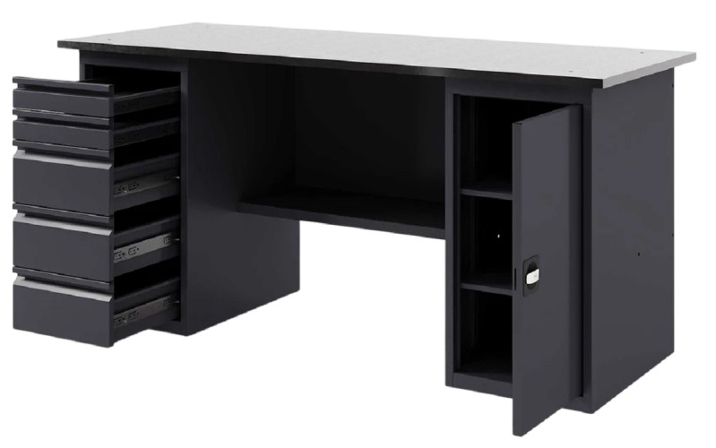 Верстак слесарный двухтумбовый GREENBERG VERSTAK_ТY_1800 с ящиками и дверцей - изображение 2