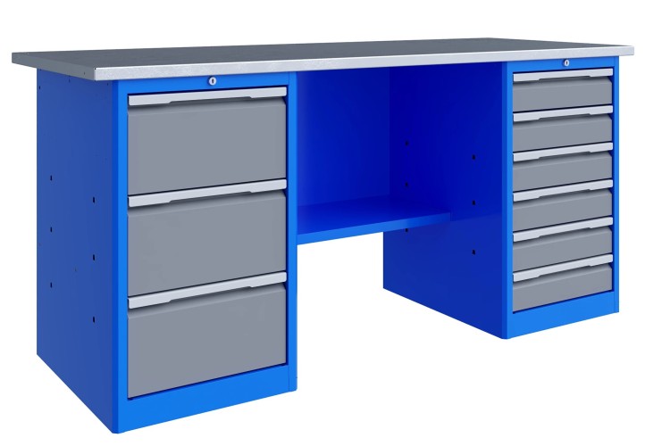 Верстак слесарный двухтумбовый ВЕРСТАКОФФ TNC 181.36.2 125280