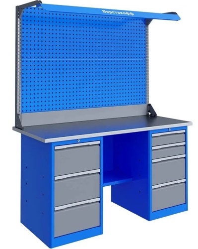 Верстак слесарный двухтумбовый ВЕРСТАКОФФ TNC 201.34.3-2F 125356