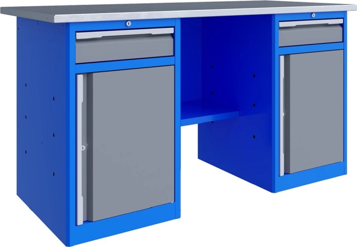 Верстак слесарный двухтумбовый ВЕРСТАКОФФ TNC 161.88.1 125264