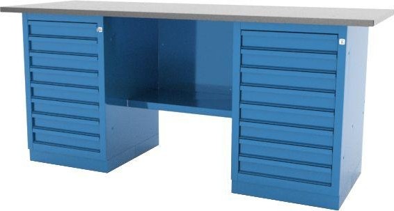 Верстак слесарный двухтумбовый FERRUM "CLASSIC" 01.288L-5015 синий 01.288L-