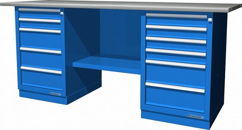 Верстак слесарный двухтумбовый FERRUM "CLASSIC" 01.256L-5015 синий 01.256L-