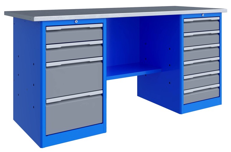 Верстак слесарный двухтумбовый ВЕРСТАКОФФ TNC 201.46.3 125388